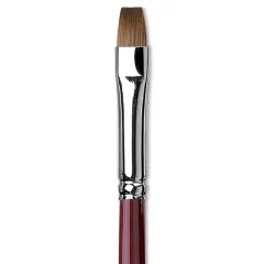 Da Vinci Kolinsky Red Oil Sable Brush - Bright, Long Handle, Size 8