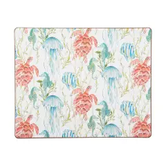 Paradise Sound Placemats, Set of 6 Coastal Ocean Beach Nautical, 13" x 16"