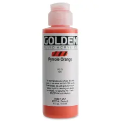 Golden Fluid Acrylics - Pyrrole Orange, 4 oz bottle