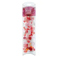 John Bead Czech Glass Bead Mix - Strawberry Swirl, 100 g