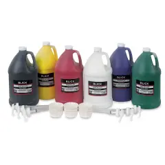 Blick Premium Grade Tempera - Set of 6, Basic Color Pump Kit, Gallons