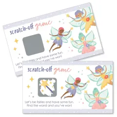 Big Dot of Happiness Let's Be Fairies - Fairy Garden Birthday Party Game Scratch Off Cards - 22 Count