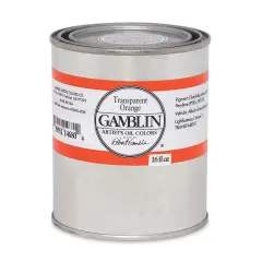Gamblin Artist's Oil Color - Transparent Orange, 16 oz Can