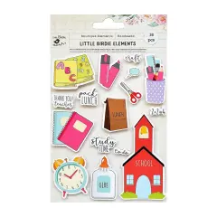 Little Birdie Sticker Embellishment 16/Pkg-Thank You Teacher