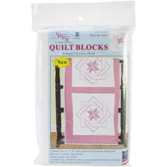 Jack Dempsey Stamped White Quilt Blocks 18"X18" 6/Pkg-Woven Star