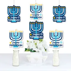 Big Dot of Happiness Hanukkah Menorah - Menorah Decorations DIY Chanukah Holiday Party Essentials - Set of 20