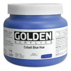 Golden Heavy Body Artist Acrylics - Cobalt Blue Hue, 32 oz Jar