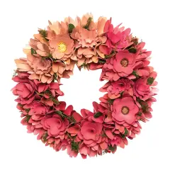 14" Valentine's Day Floral Hanging Circular Wood Flower Petal Wreath
