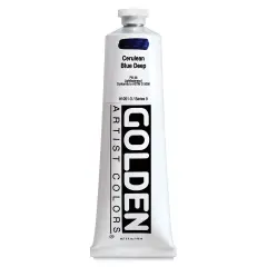 Golden Heavy Body Artist Acrylics - Cerulean Blue Deep, 5 oz tube