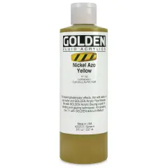 Golden Fluid Acrylics - Nickel Azo Yellow, 8 oz bottle
