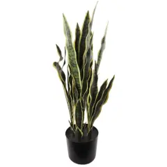36" Real Touch Silk Snake Plant in Black Pot - Add a Touch of Nature to Your Home, Floral Home by Artificial Flowers