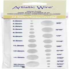 Artistic Wire Acrylic Draw Plate 22 Holes-Mm & Inches