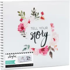 Heidi Swapp Storyline2 Post Bound Album 12"X12"-White Floral