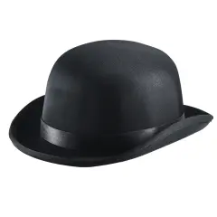 Black Bowler Derby Hat - Bolivian Costume Accessories Victorian Hats for Adults and Children Costumes