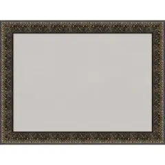 Intaglio Embossed Black Wood Framed Corkboard, Grey Cork