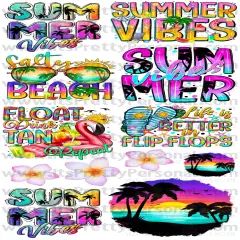 DESIGN #24- Neon Summer DTF Gang Sheet 22"x48" (Fabric Transfers)