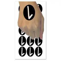 Letter L Uppercase Felt Marker Font Temporary Tattoo Water Resistant Fake Body Art Set Collection (1 Sheet)