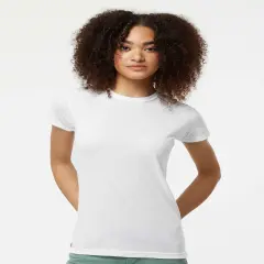 Tultex&reg; Women's Poly-Rich Crew Neck Short Sleeve T-Shirt White