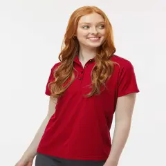 Paragon&reg; Women's Sebring Performance Short Sleeve Polo tee Deep red