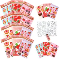TINYMILLS Strawberry Coloring Book Set with 12 Coloring Books and 48 Crayons