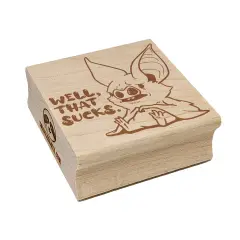 Well That Sucks Vampire Bat Cute Square Rubber Stamp for Stamping Crafting