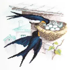 Counted cross stitch kit Swallow nest