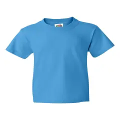 12 Pack: Fruit of the Loom&reg; Youth Short Sleeve Crew Neck T-Shirt Pacific blue