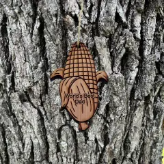 Worlds Best Dad Corn on the cob - Cedar Ornament