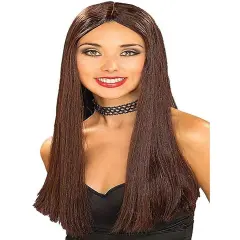 Adult Womens Costume Long Brown Straight Vampire or Hippie Wig