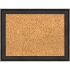 Allure Charcoal Wood Framed Corkboard, Natural Cork