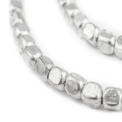 The Bead Chest Silver Rounded Rectangle Beads (6x5mm)