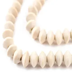 The Bead Chest Cream Bicone Natural Wood Beads (5x8mm): Organic Eco-Friendly Wooden Bead Strand for DIY Jewelry, Crafts, Necklace and Bracelet Making