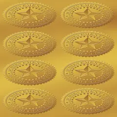 Great Papers! Foil Certificate Sales, Gold Foil Starburst Embossed, Self-Adhesive, 1.75 inches, 48 Seals