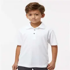 Paragon&reg; Youth Saratoga Performance Mini Mesh Polo T-shirt White