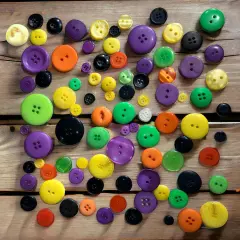 Buttons Galore and More 500-700 Pcs Mixed Color Assorted Sizes Round Resin Buttons for Crafts Sewing Scrapbooks Halloween