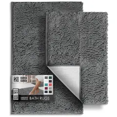 Hearth & Harbor Chenille Bath Mat Grey