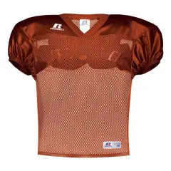 Russell Athletic&reg; - Stock Practice Jersey, Practice Wear- S096BM | Crafted from 100% polyester mini porthole mesh for maximum breathability and comfort | Perfect for practice sessions or casual games Burnt orange