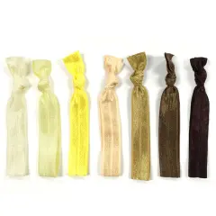 Wrapables Assorted Ribbon Hair Ties Ponytail Holders, Savanna