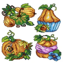 Pumpkins Counted Cross-Stitch Kit