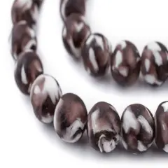 The Bead Chest Purple Fused Recycled Glass Beads 14mm Ghana African Round Large Hole 29 Inch Strand Handmade Fair Trade