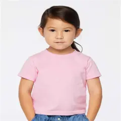 Rabbit Skins&reg; Toddler Cotton Jersey Crew Neck Short Sleeve Tee - 3301T Pink