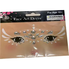 Face Art Large Silver Gems And Face Stick Ons Costume Accessory