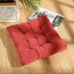 Rose Red-Floor Pillow Meditation Pillow Solid Thick Tufted Seat Cushion