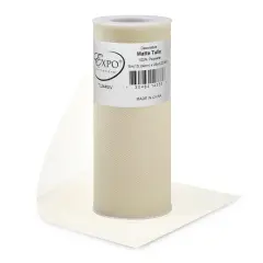 Pack of 96 Decorative Matte Tulle Spool of 6 Inch X 25 Yards Ivory