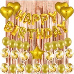 Hot Happy Birthday Decoration Multiple Color Banner Balloons Set Party Supplies Foil tinsel gold