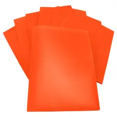 School Smart 2-Pocket Poly Folders, Pack of 25 Orange