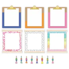 Carson Dellosa Creatively Inspired 17-Piece Classroom Display Bulletin Board Set, Colorful Clipboards, Frames, Bulletin Board Decorations, Inspirational Colorful Classroom D&eacute;cor