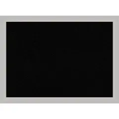 Low Luster Silver Wood Framed Corkboard, Black Cork