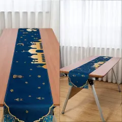 Eid Mubarak Table Runner Table Decorations - Ramadan Mosque Lattern Islamic Happy Ramadan Mubarak 2021 Party Supplies Decorations