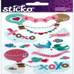Sticko Love Clear Glitter Stickers
